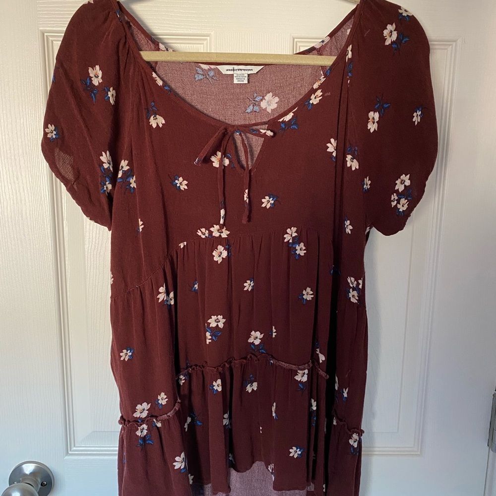 Maroon flouncy top